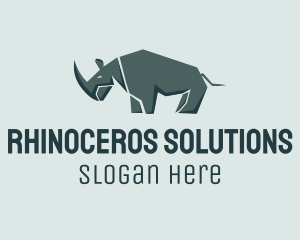 Wild Grey Rhinoceros  logo design