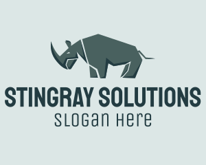 Wild Grey Rhinoceros  logo design