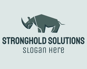 Wild Grey Rhinoceros  logo design