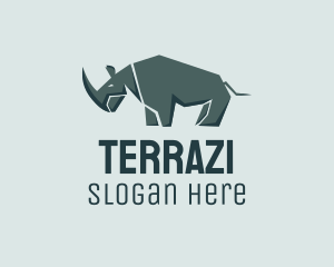 Wild Grey Rhinoceros  logo design