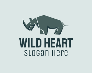 Wild Grey Rhinoceros  logo design