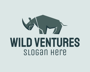 Wild - Wild Grey Rhinoceros logo design