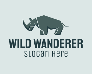 Wild Grey Rhinoceros  logo design