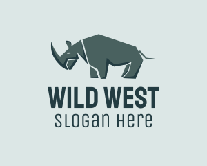 Wild Grey Rhinoceros  logo design