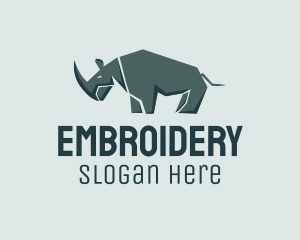 Wild Grey Rhinoceros  logo design