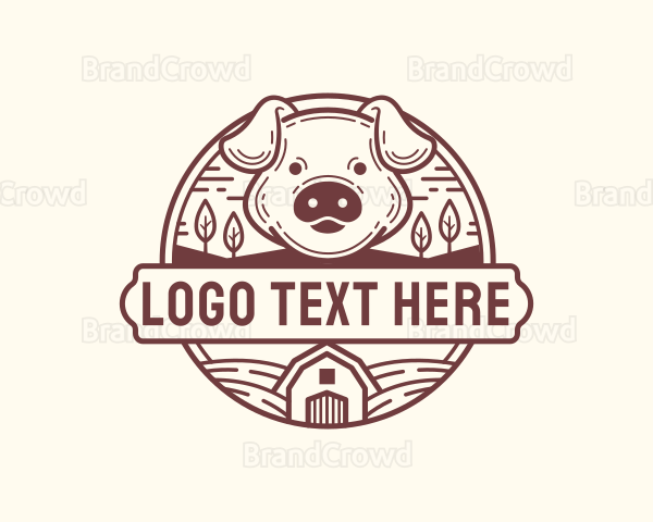 Livestock Pig Farm Logo