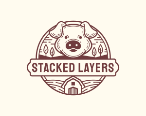 Livestock Pig Farm Logo