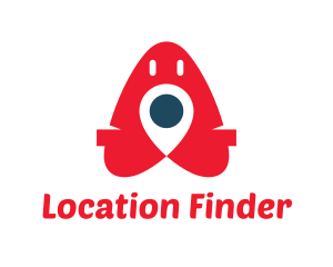 Red Location Pin logo design