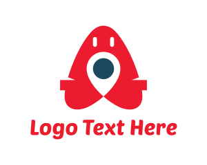 Technology - Red Location Pin logo design
