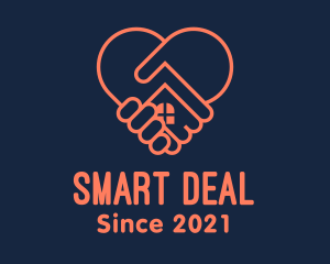 Deal - Heart Handshake House Contractor logo design