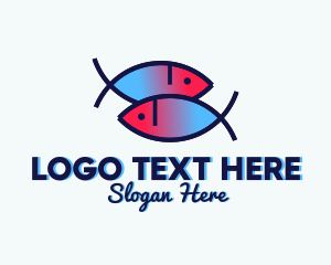 Aquarium - Fish Pisces Astrology logo design