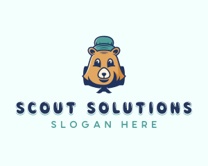 Bear Camping Scout  logo design