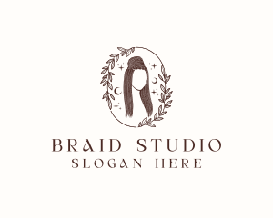 Mystic Hair Braid Woman logo design