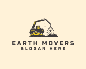 Excavation - Industrial Quarry Excavator logo design