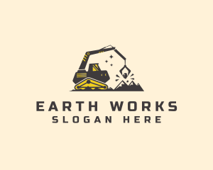 Excavation - Industrial Quarry Excavator logo design