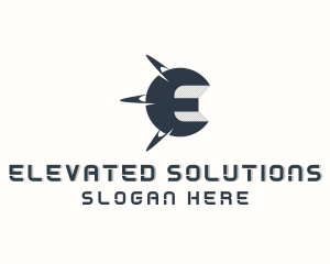 Orbit Planet Letter E logo design