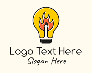 Lantern - Fire Candle Bulb Lamp logo design