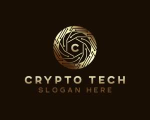 Fintech Currency Cryptography logo design