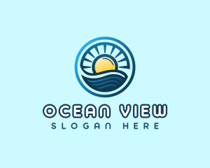 Sunrise Ocean Waves logo design