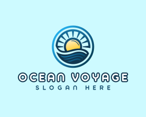 Sunrise Ocean Waves logo design