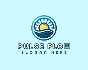 Sunrise Ocean Waves logo design