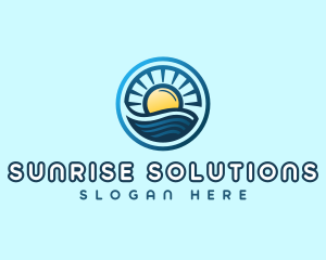 Sunrise Ocean Waves logo design
