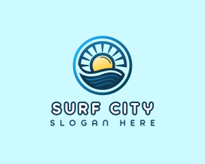 Sunrise Ocean Waves logo design