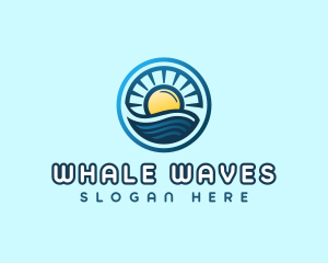 Sunrise Ocean Waves logo design