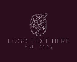 Bar - Minimalist Grapes Vineyard logo design