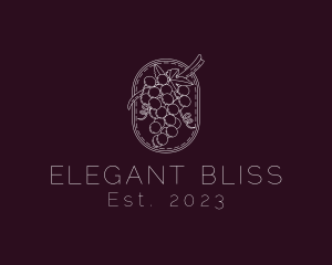 Bartender - Minimalist Grapes Vineyard logo design