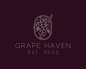 Vineyard - Minimalist Grapes Vineyard logo design