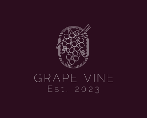 Grapes - Minimalist Grapes Vineyard logo design