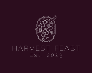 Minimalist Grapes Vineyard logo design