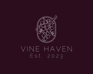 Minimalist Grapes Vineyard logo design