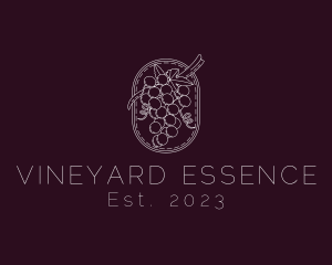 Minimalist Grapes Vineyard logo design