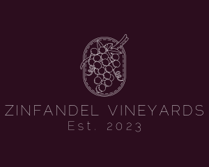 Minimalist Grapes Vineyard logo design