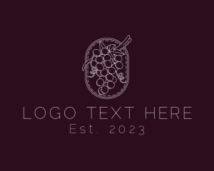 Grape Juice - Minimalist Grapes Vineyard logo design