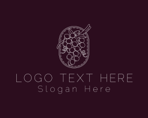 Minimalist Grapes Vineyard Logo