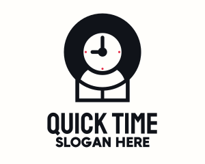 Minute - Time Clock Person logo design