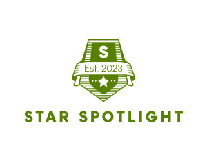 Military Shield Star Badge logo design