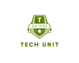 Unit - Military Shield Star Badge logo design