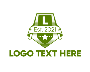 Rank - Green Military Letter logo design