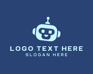 Happy - Cute Digital Robot logo design