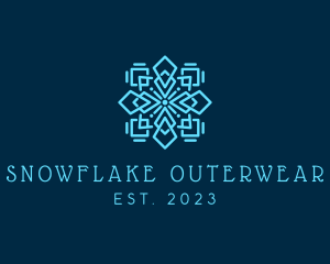 Natural Snowflake Flower  logo design