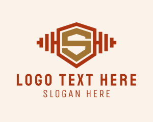 Powerlifting - Fitness Gym Shield Letter S logo design
