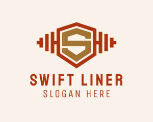 Fitness Gym Shield Letter S logo design