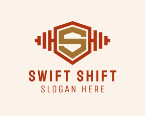 Fitness Gym Shield Letter S logo design