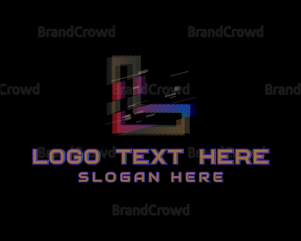 Gradient Glitch Letter L Logo
