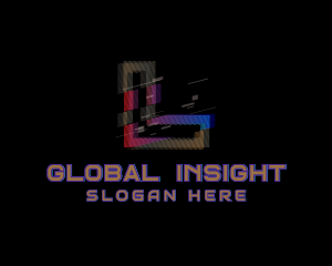 Stream - Gradient Glitch Letter L logo design