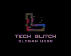 Malfunction - Gradient Glitch Letter L logo design